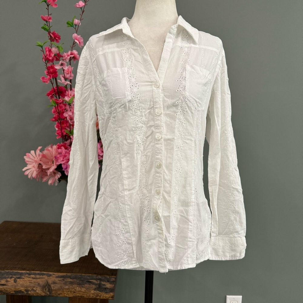 Style & Co. Petite 100% Cotton Button Down Long Sleeve